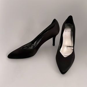 Stuart Weitzman Black Satin Pumps